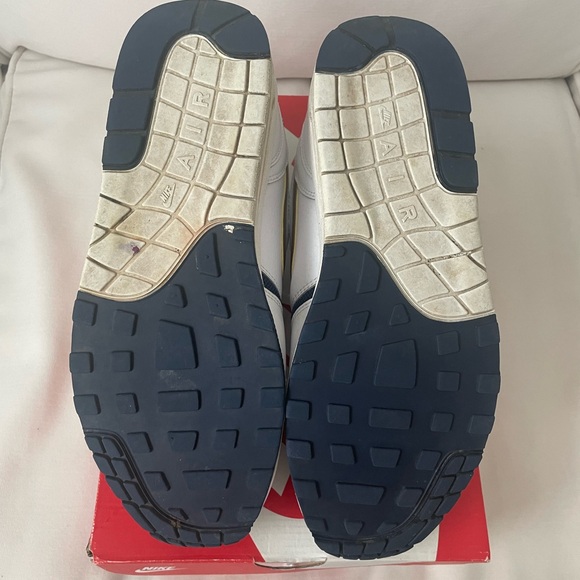 Nike Air Max 1 Essential USA Olympics Size US 11 White Metallic Gold Mid Navy - Picture 7 of 8